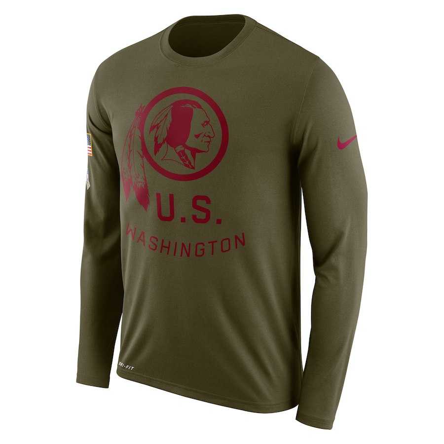 Men's Washington Redskins Nike Salute to Service Sideline Legend Performance Long Sleeve T-Shirt Olive,We sell and wholesale Men's Washington Redskins Nike Salute to Service Sideline Legend Performance Long Sleeve T-Shirt Olive on line form chian!